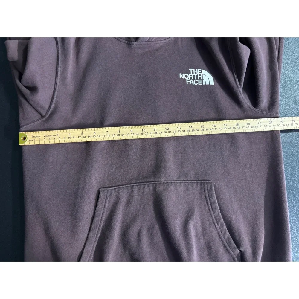 The North Face Mens Brown Never Stop Exploring Box Logo Hoodie Sweatshirt Medium